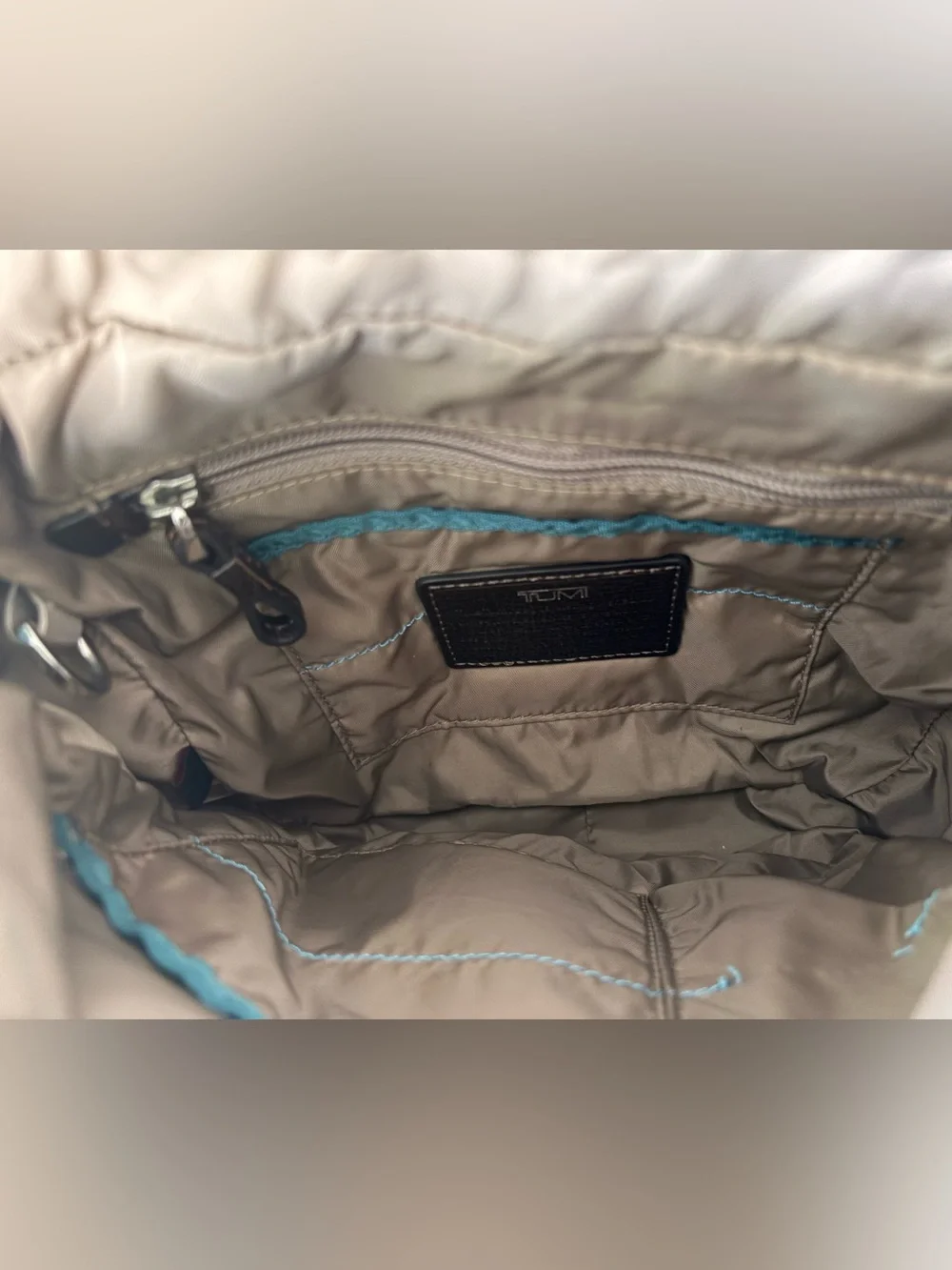 EUC Tumi Teal Nylon Crossbody Messenger Bag